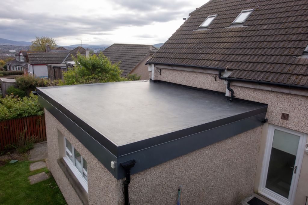 Flat-roof extension on a Scottish residential property in natural daylight